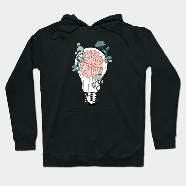 Neurology design brain light bulb Hoodie by Carries Design 